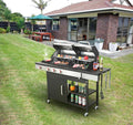 3-Burner Propane Gas BBQ Grill with Side Burner and Charcoal Grill Combo, 37,230 BTU, Enameled Cast Iron Grates, Stainless Steel Outdoor Grill for Patio and Backyard