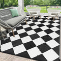 HEBE Outdoor Rug Waterproof 6x9, Reversible Plastic Straw Rug RV Camping Rug, Indoor Outdoor Patio Mat Clearance, Outside Carpet for Porch,Deck,Camper,Balcony,Backyard,Picnic