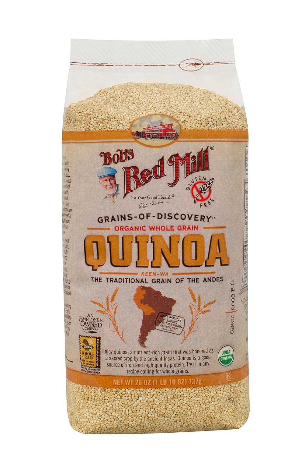 Bob's Red Mill Organic Quinoa, 26 oz., Pack of 4