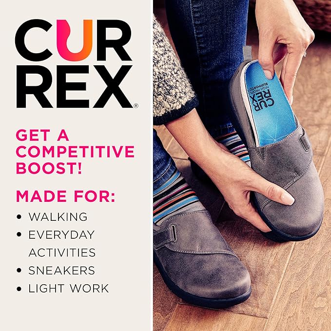 CURREX SupportSTP – Arch Support Insole w/Superior Cushioning & Airflow, Heavy Duty Shell for Less Fatigue – Comfort, Athletic, Casual and Work Shoe Inserts, Men & Women – Medium Arch, 2XL