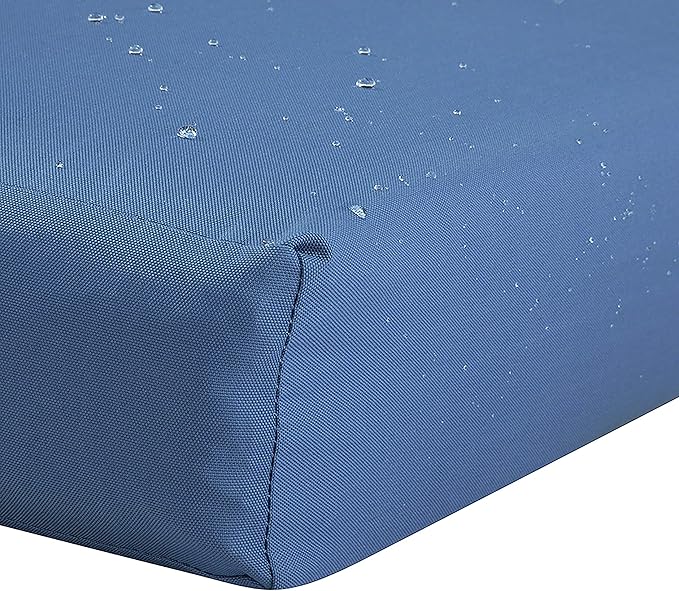 Classic Accessories Ravenna Water-Resistant 21 x 19 x 5 Inch Patio Seat Cushion, Empire Blue, Patio Loveseat Cushion