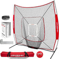 PowerNet Baseball Softball Practice Net 7x7 with Baseball Accessories for Practice Pitching, Batting & Fielding, Ball Caddy, Weighted Baseballs, Tee
