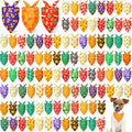 Preboun 100 Pcs Holiday Dog Bandanas Bulk Fall Halloween Christmas Bandanas for Dogs Triangle Kerchief Bib Scarf Set for Pet Party Costume Photo Props Accessories Pet Shops Groomers, 25 Styles