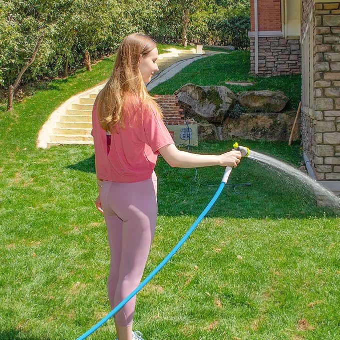 Fevone Garden Hose 50 ft, Heavy Duty Water Hose, Hybrid Polymer, Kink Resistance, Lightweight, Flexibility, Durability, Leak Free, Aluminum Fittings, 3/4" GHT, 5/8" ID, 600 Psi, Drinking Water Safe