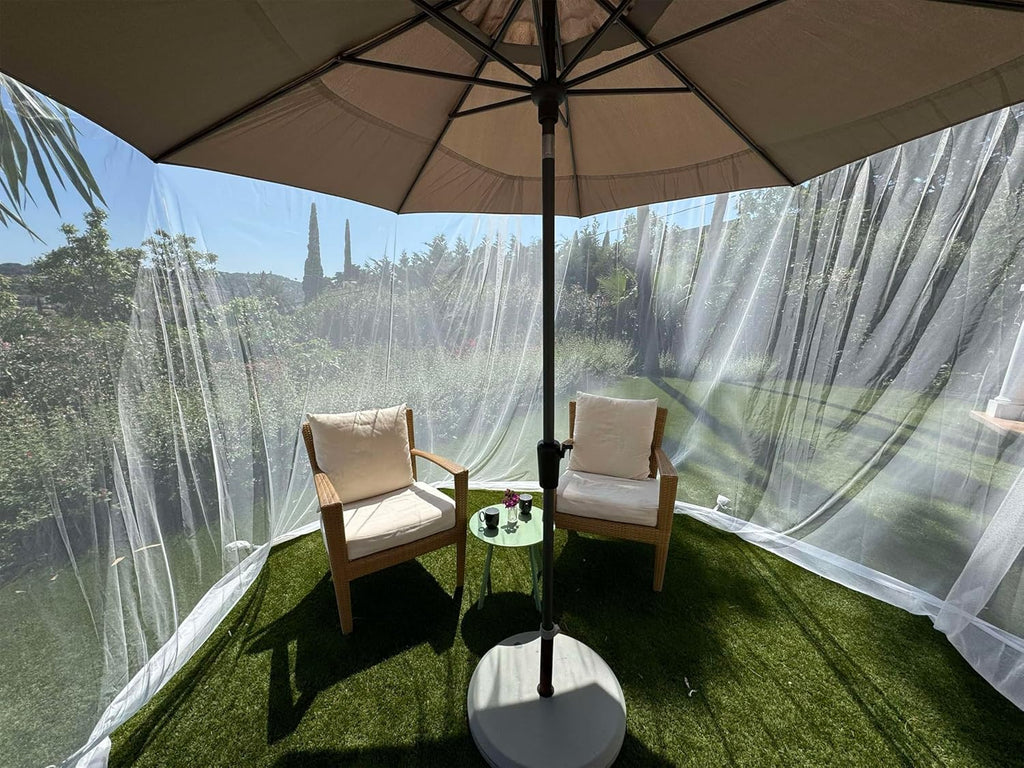 Mosquito Net for Umbrella 7.5 FT | Large Sizes & Fabric Designed for Outdoors | Insect House Screen Netting for Patio, Porch & Garden Terrace | Outside Canopy Bug & Fly Protection Enclosure