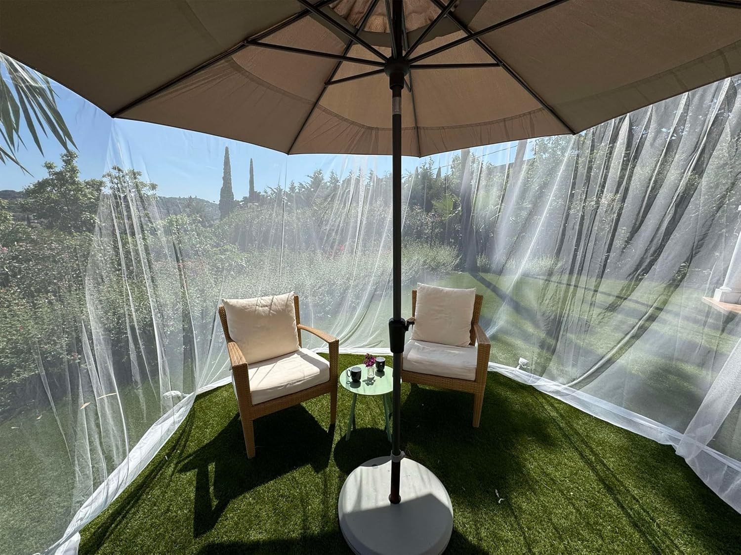Mosquito Net for Umbrella 7.5 FT | Large Sizes & Fabric Designed for Outdoors | Insect House Screen Netting for Patio, Porch & Garden Terrace | Outside Canopy Bug & Fly Protection Enclosure