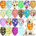 Weewooday 20 Pcs Spring Dog Bandanas Bulk Adjustable Spring Dog Bandanas Bibs Scarf Bib Washable Triangle Doggy Kerchief for Small Medium Large Pet Summer Easter Costume Accessory