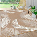 Pauwer Waterproof Outdoor Rug 6x9, Reversible Plastic Straw Patio Camping Rug, Indoor Outdoor RV Mat Carpet for Deck, Camper, Porch, Balcony, Backyard, Picnic, Leaf Brown