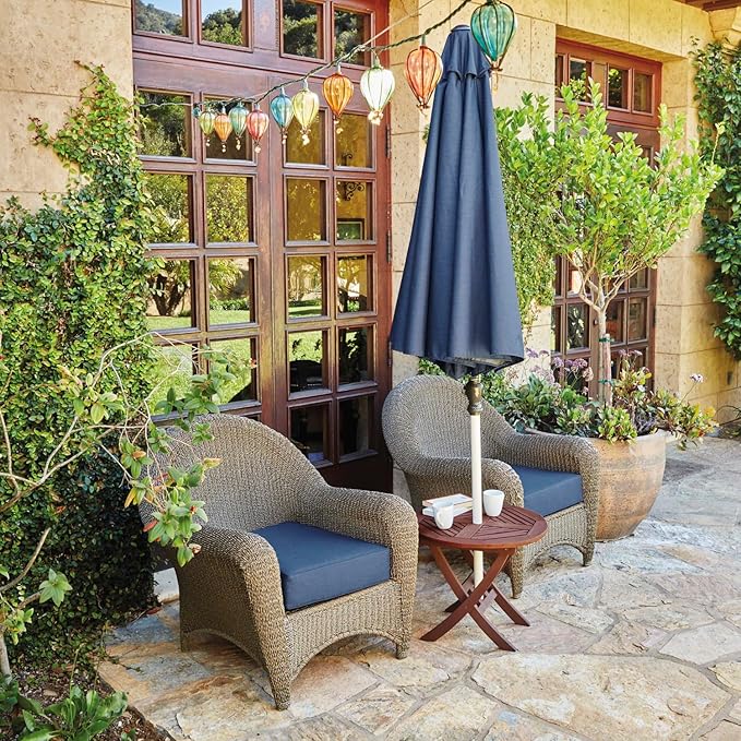 Classic Accessories Montlake Water-Resistant 23 x 20 x 4 Inch Patio Lounge Back Cushion, Heather Indigo Blue, Outdoor Loveseat Cushions