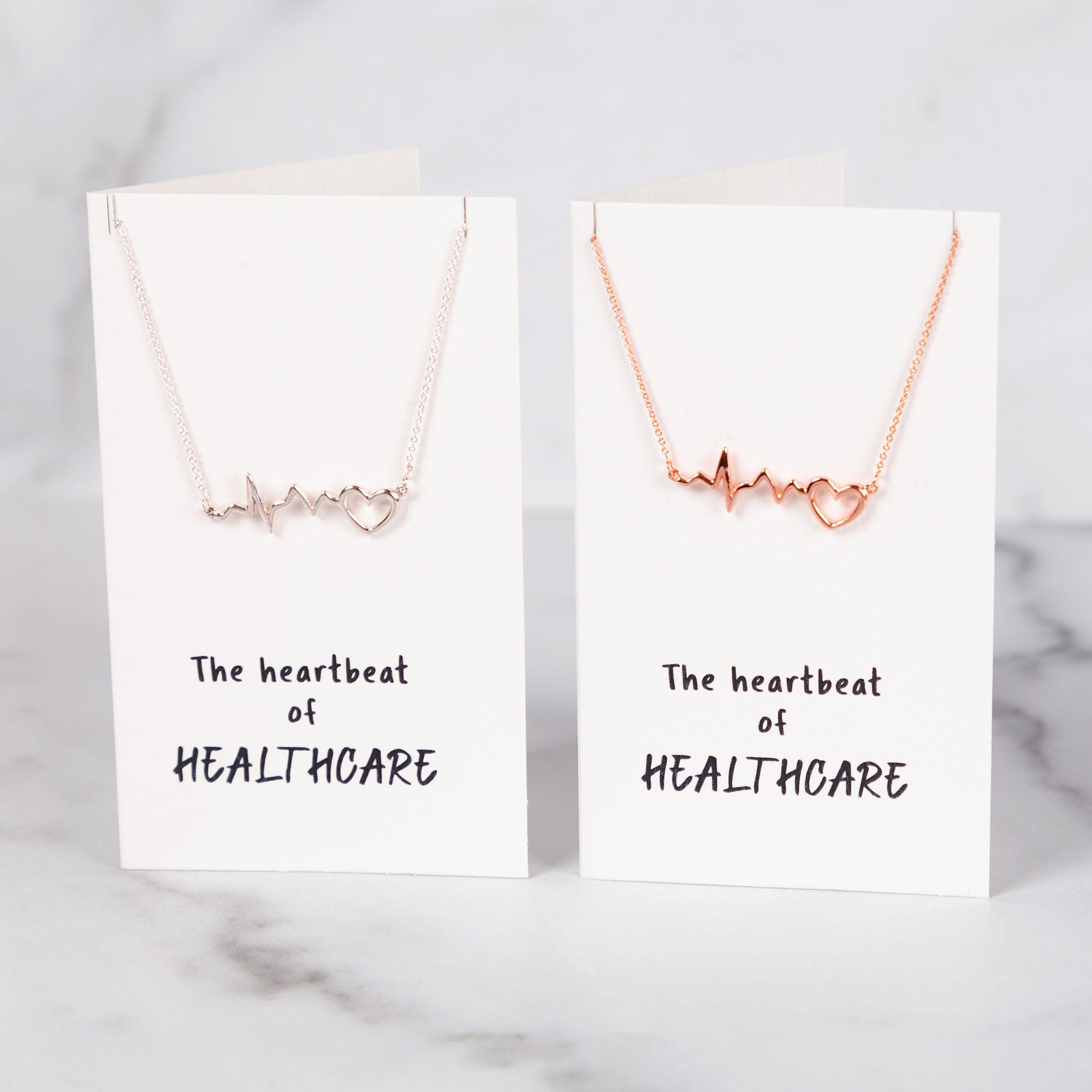 GreaterGood Heartbeat of Healthcare Sterling Silver or Rose Gold Necklace