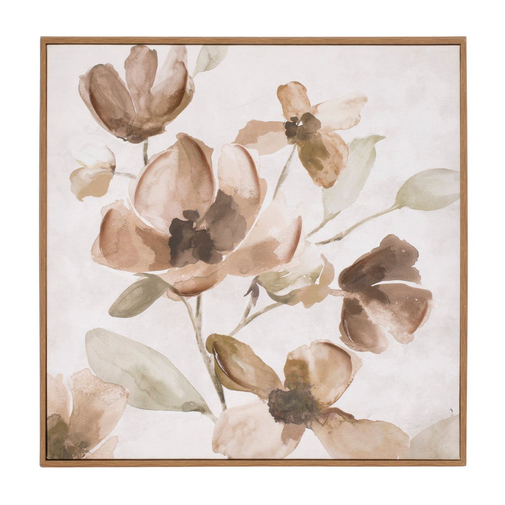 Wood Floral Block Plaque (Set of 2)