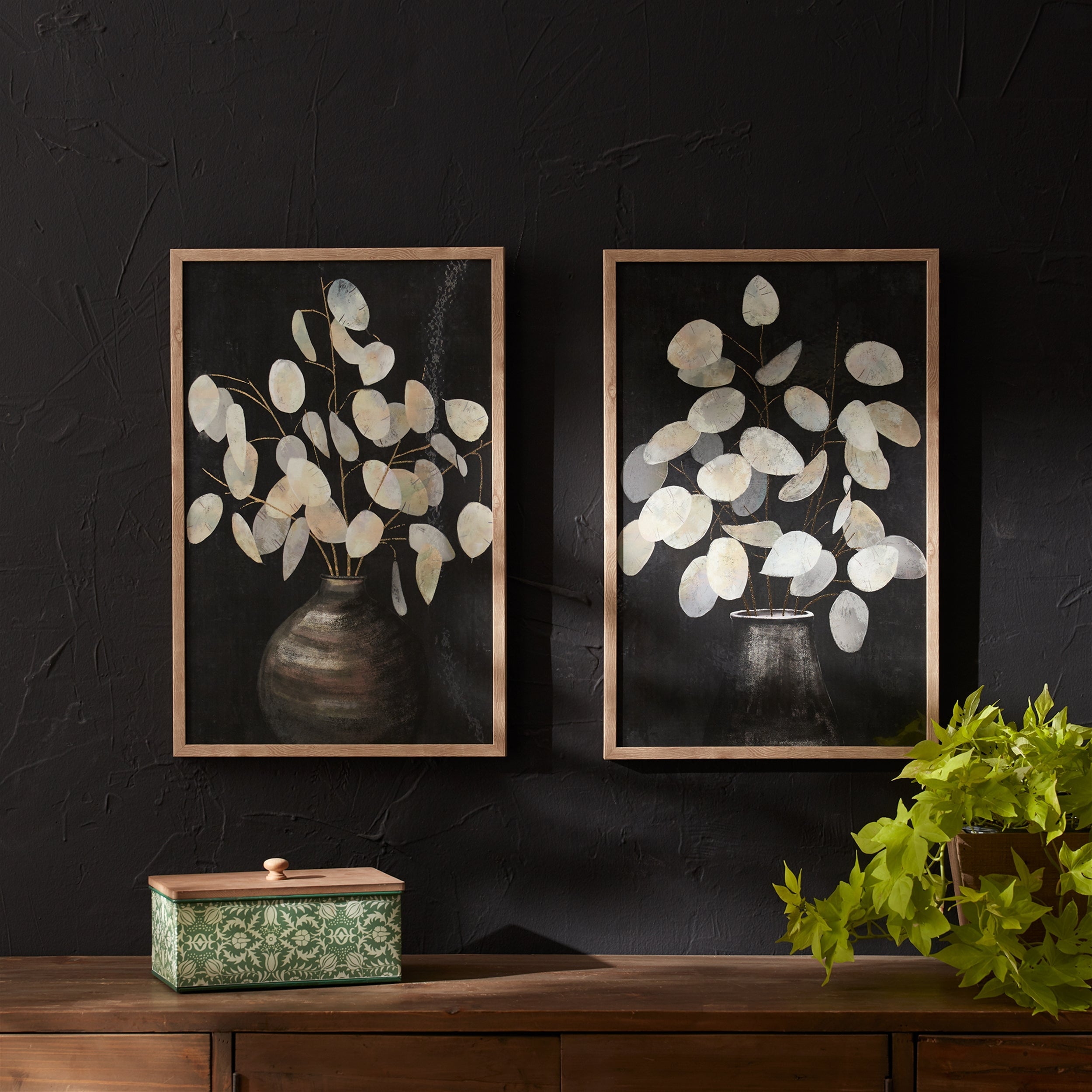 Beige Eucalyptus Print (Set of 2)