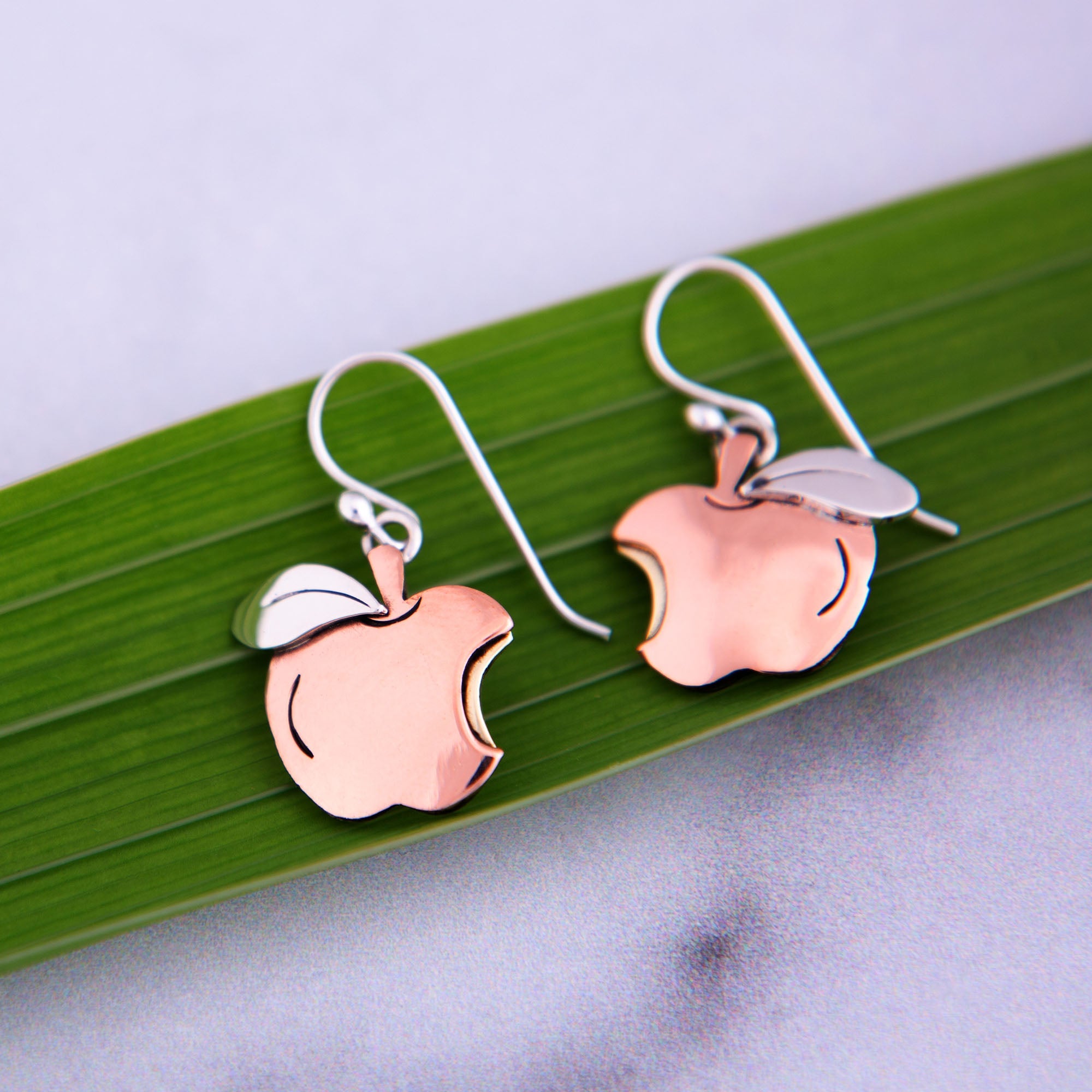 GreaterGood Teacher Appreciation Mixed Metal Apple Dangle Earrings
