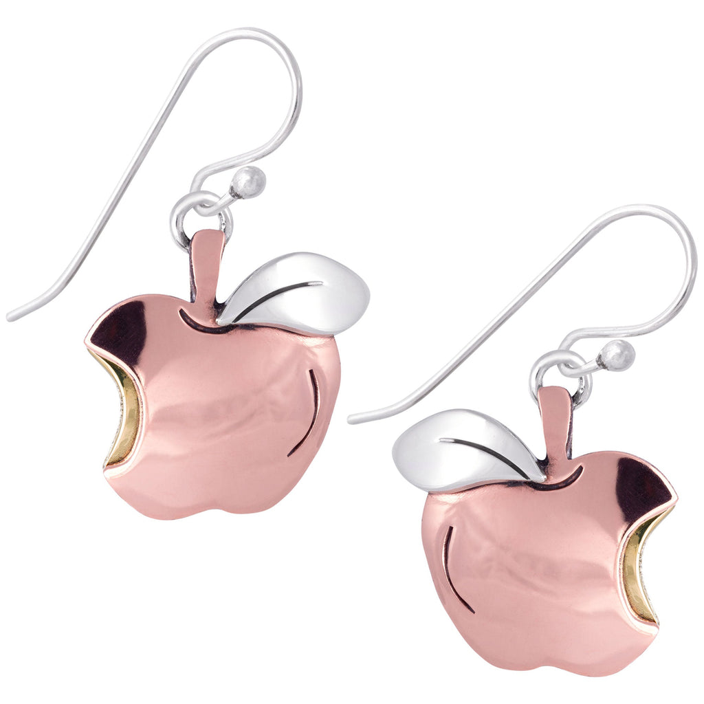 GreaterGood Teacher Appreciation Mixed Metal Apple Dangle Earrings