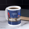 GreaterGood Social Distancing Bird Ceramic Mug, 15 oz Capacity