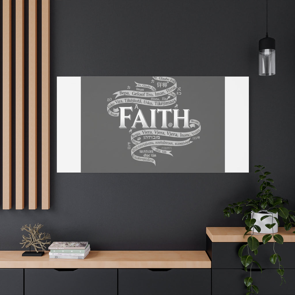 handwritten faith ribbon Canvas | sketch aesthetic, doodle design