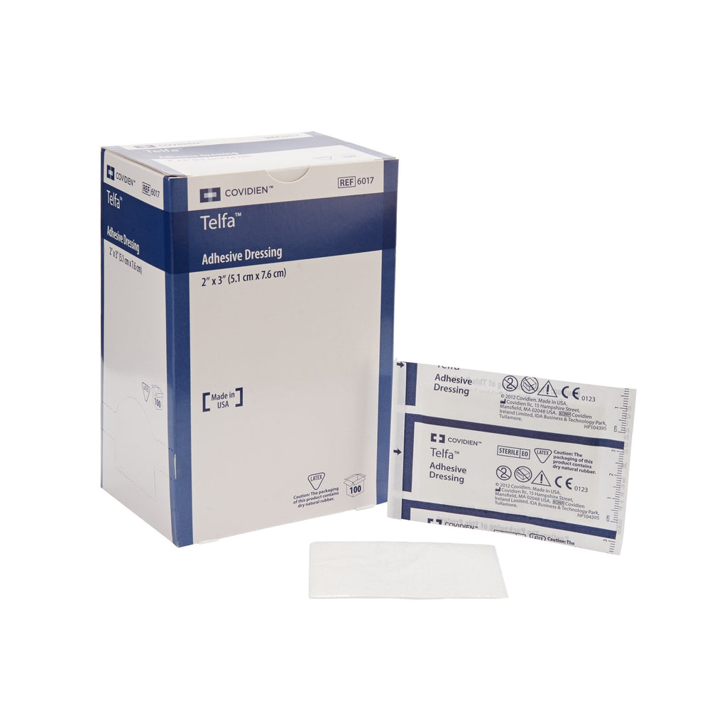 Telfa™ White Adhesive Dressing, 2 x 3 Inch 6017