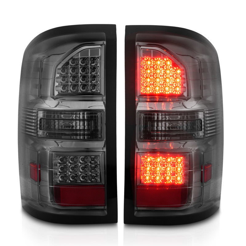 ANZO 2014-2018 GMC Sierra LED Tail Lights Black Housing Smoke Lens 311398