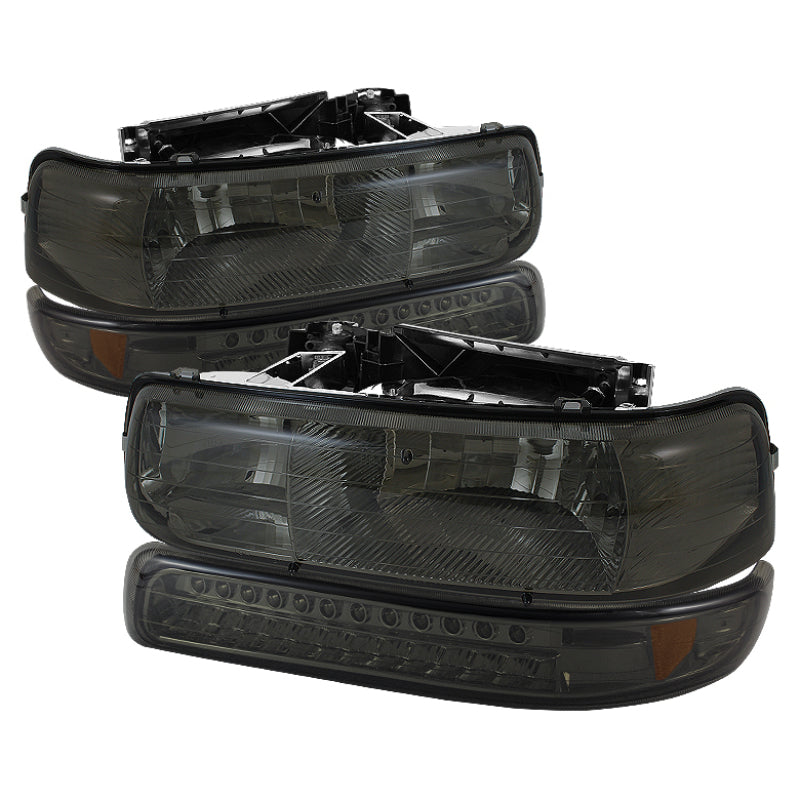 SPYDER Xtune Chevy TahOE 00-06 Headlights w/ LED Bumper Lights Amber Smoke HD-JH-CSIL99-LED-SET-SM 5069481