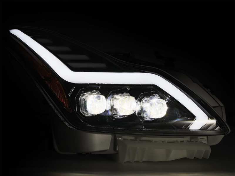 AlphaRex 08-13 Infiniti G37 Coupe SD NOVA LED Proj Headlights Plank Gloss Blk w/Activ Light/Seq Sig 881985 *Discontinued