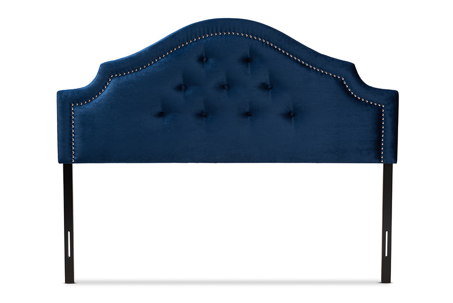 Baxton Studio Cora Modern and Contemporary Royal Blue Velvet Fabric Upholstered Full Size Headboard