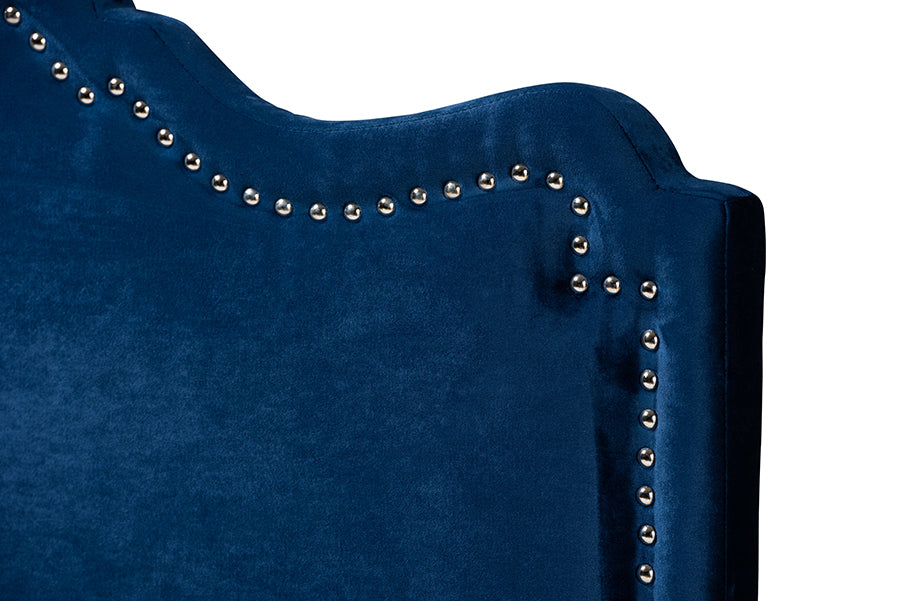 Baxton Studio Nadeen Modern and Contemporary Royal Blue Velvet Fabric Upholstered King Size Headboard
