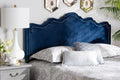 Baxton Studio Nadeen Modern and Contemporary Royal Blue Velvet Fabric Upholstered King Size Headboard