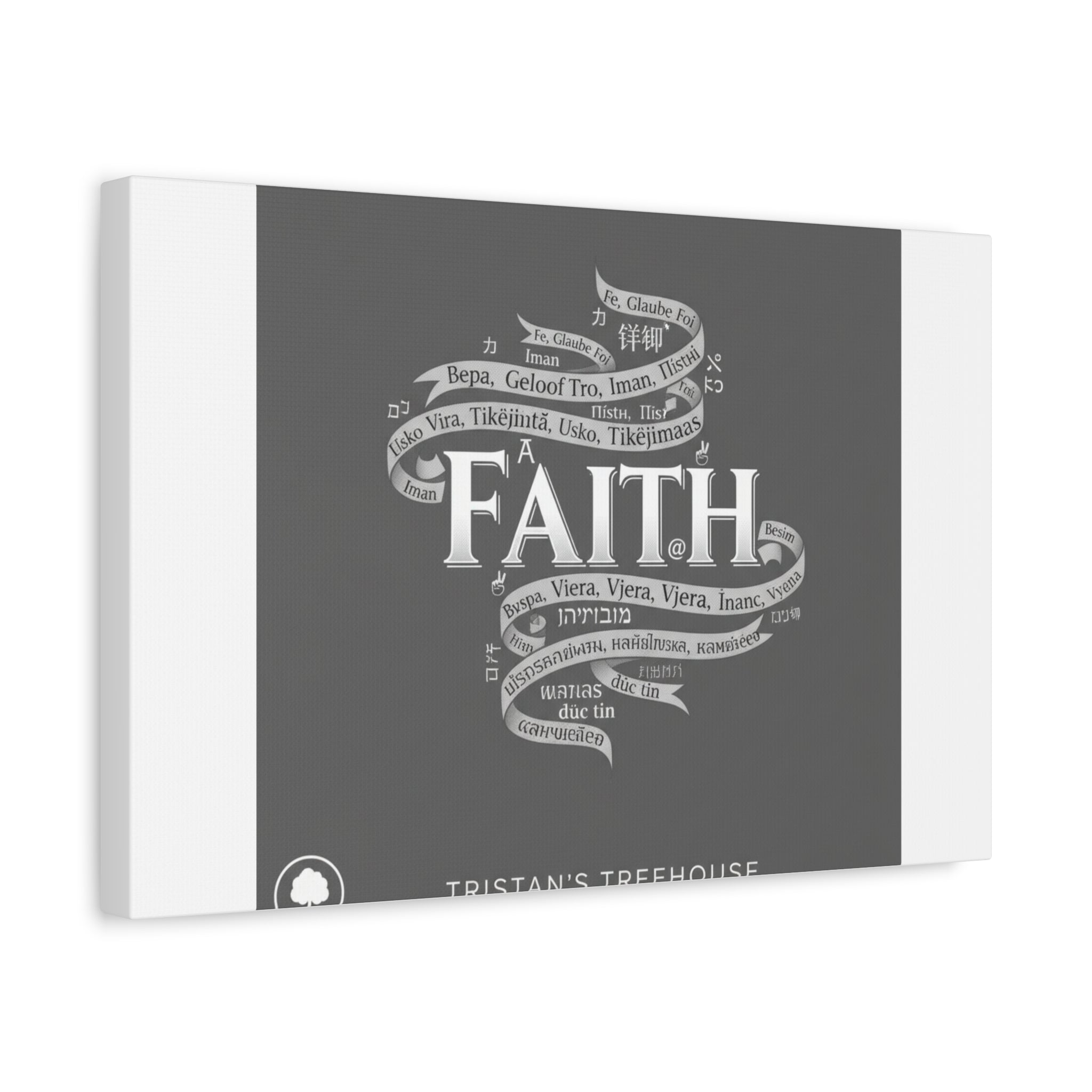 handwritten faith ribbon Canvas | sketch aesthetic, doodle design