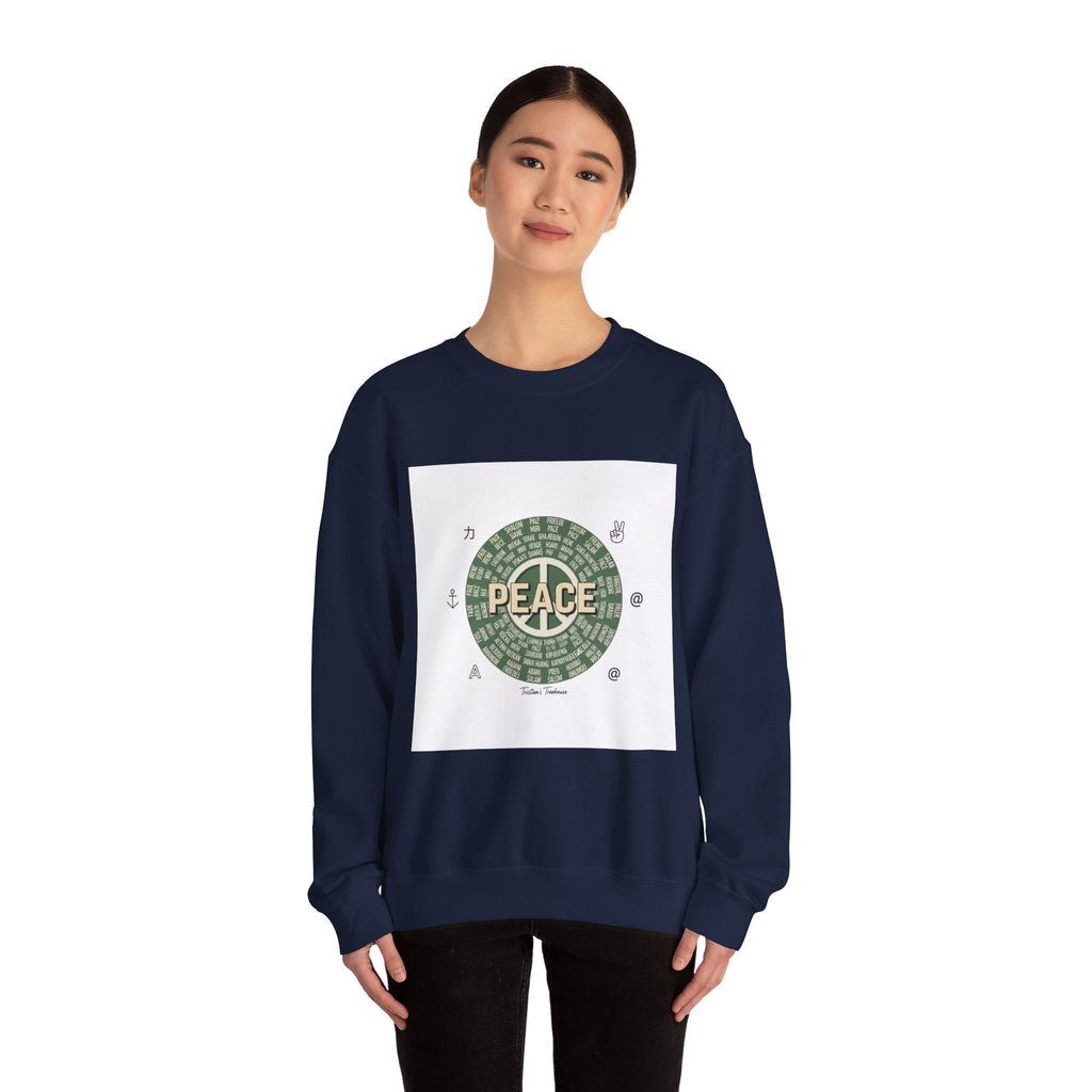 Handwritten Peace Doodle Sweatshirt | sketch aesthetic, hand drawn message