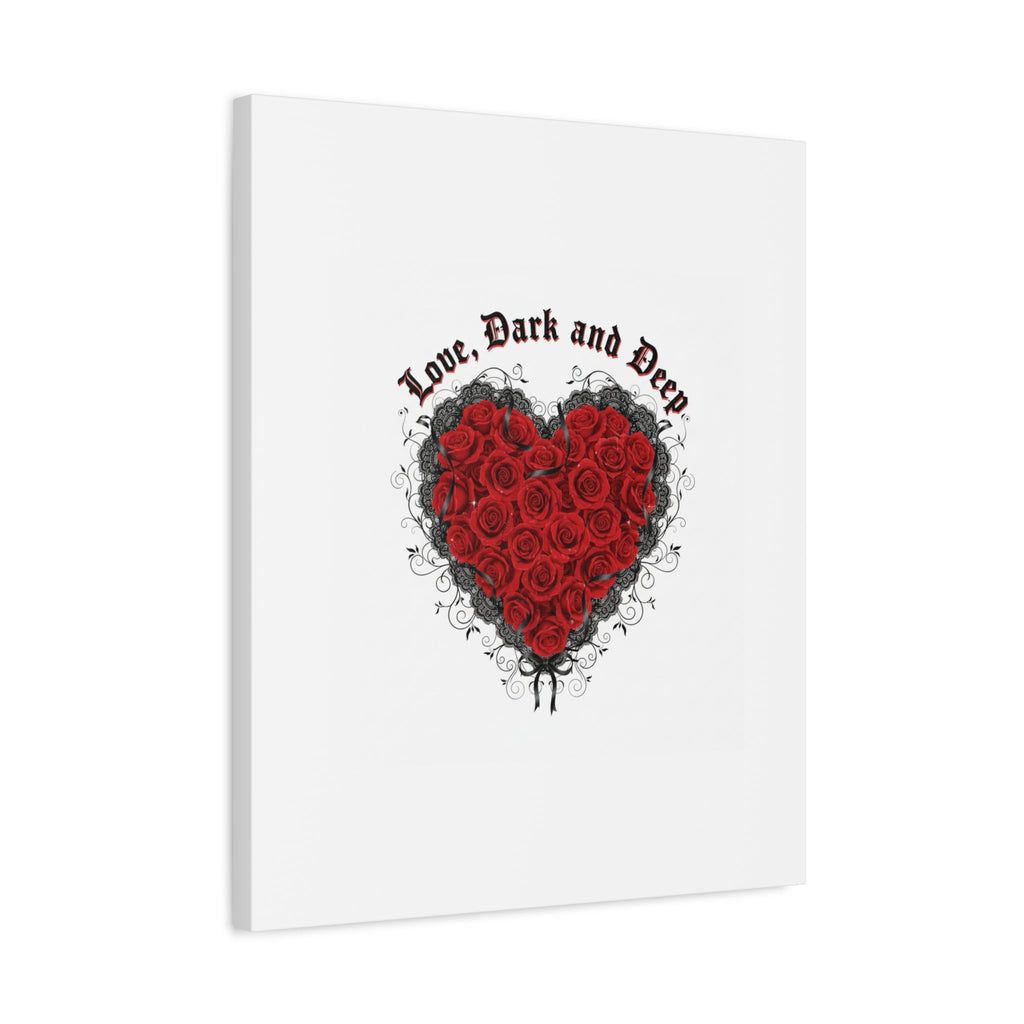 Love Dark and Deep Heart Canvas, Nu Romantic Gothic Romance, 80s Nostalgia