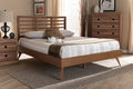 Baxton Studio Calisto Mid-Century Modern Walnut Brown Finished Wood Queen Size Platform Bed