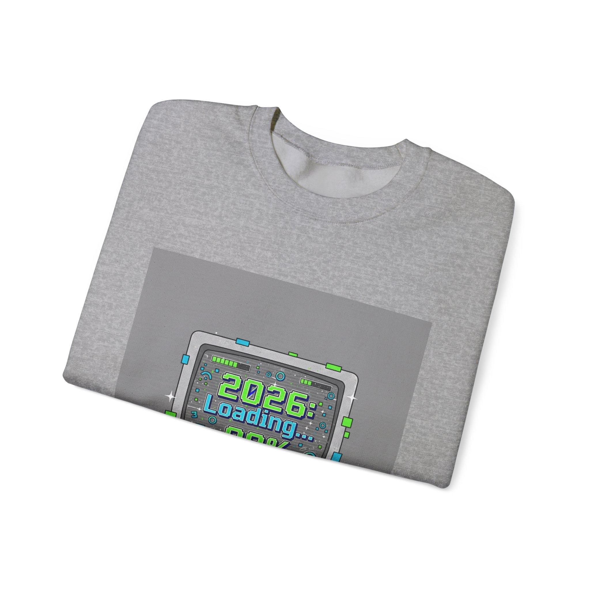 2026 Loading 99% Crewneck Sweatshirt | NYE countdown, retro system UI