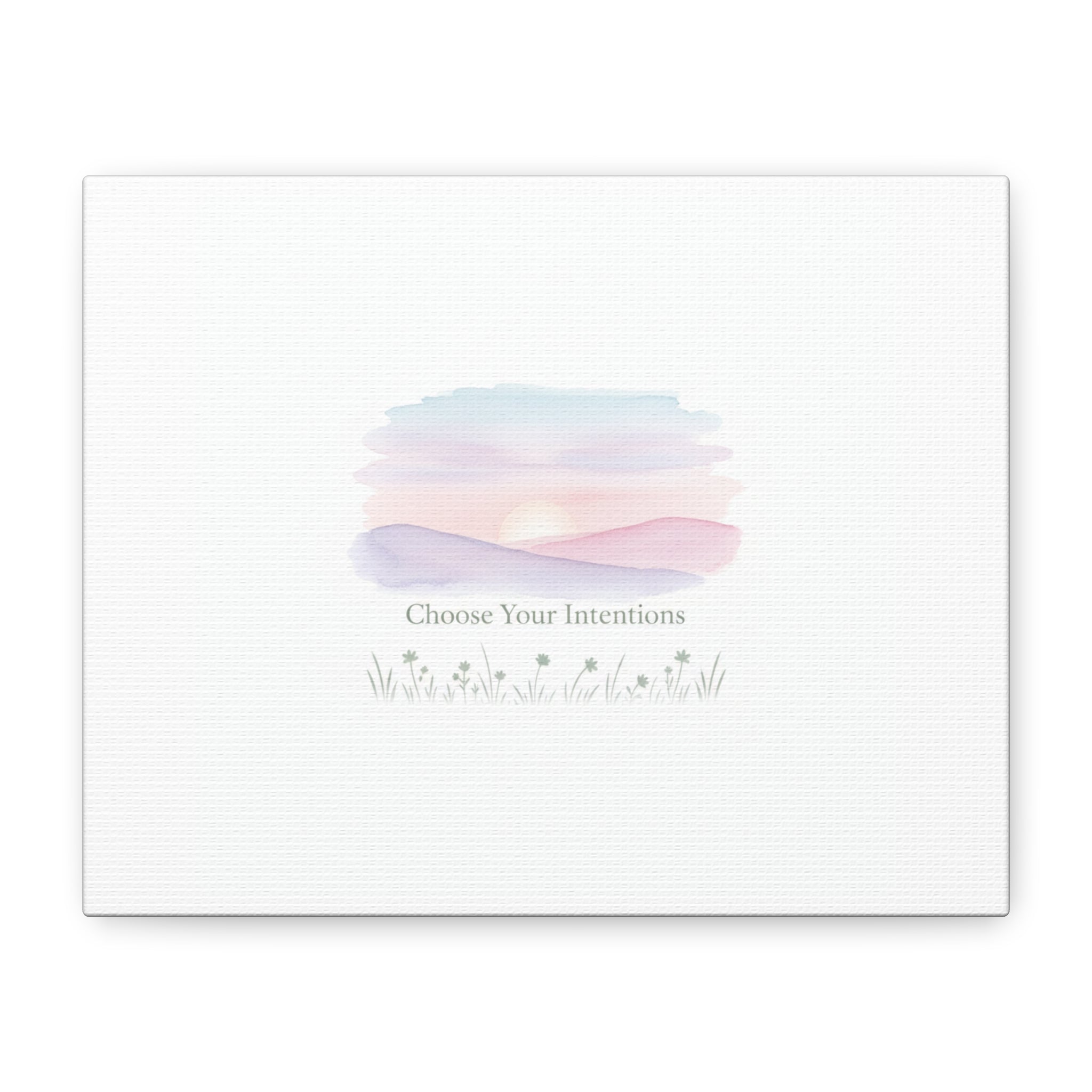 Choose Your Intentions Canvas, soft wellness poster, pastel gradient mindfulness art