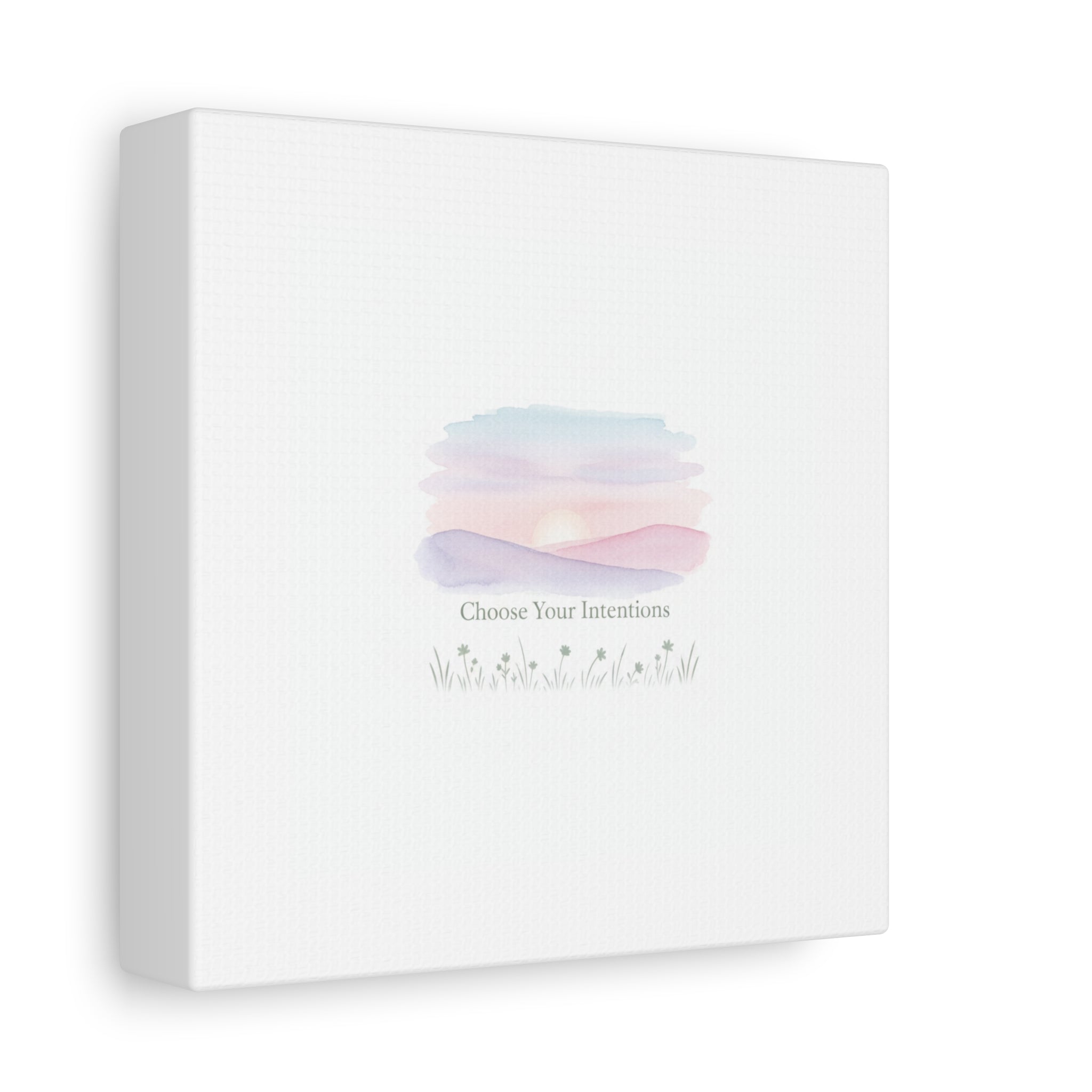 Choose Your Intentions Canvas, soft wellness poster, pastel gradient mindfulness art