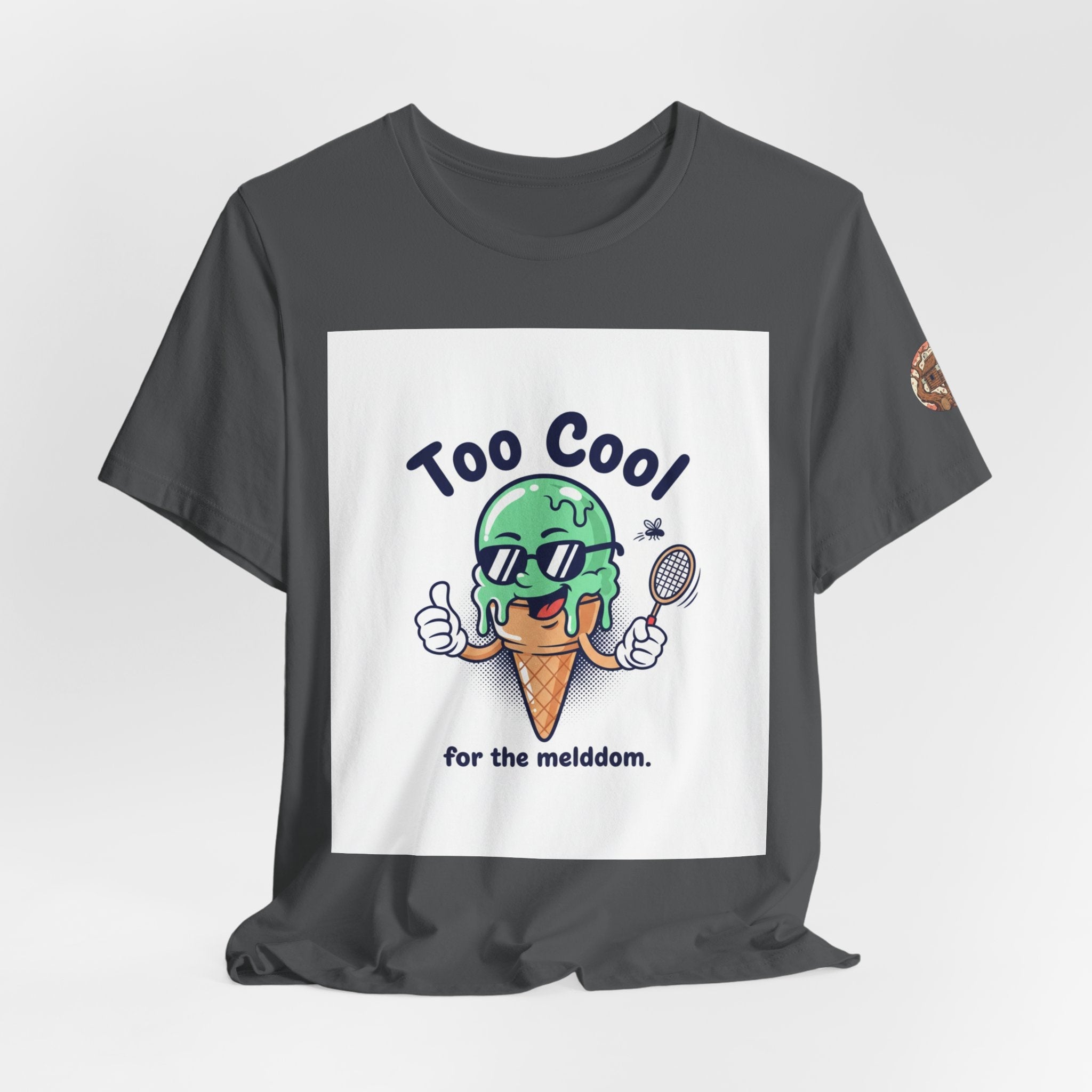 Too Cool Ice Cream Tee – 'Too Cool for the melldom.' Graphic Shirt