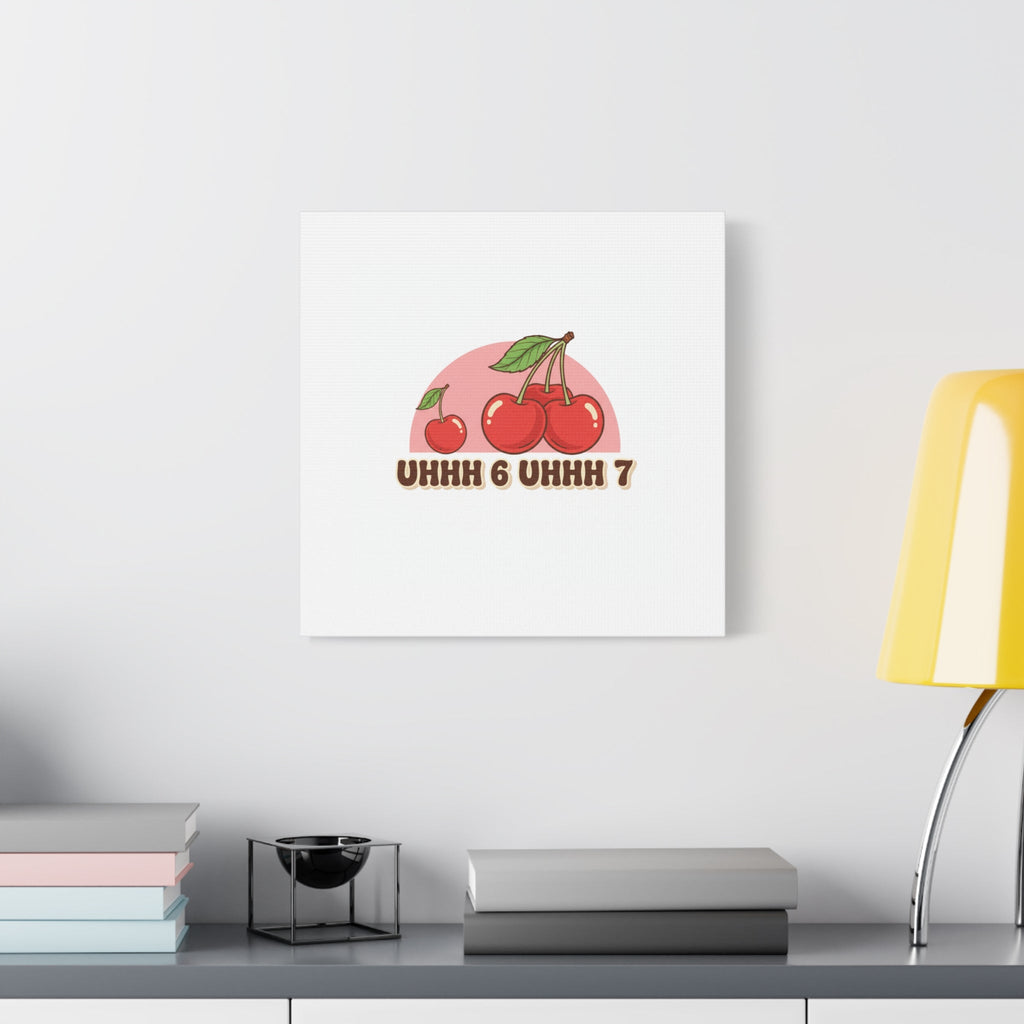 Six Severn Cherry Retro Graphic Canvas | kawaii fruit print, vintage cherry design