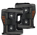 AlphaRex 17-19 Ford F-250/350/450/550 Super Duty LUXX-Series LED Proj Headlights Alpha-Blk SS/SBDRL 880322 *Discontinued