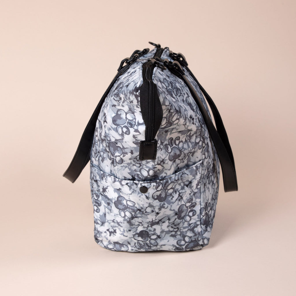 GreaterGood Paw Print Shoulder Tote Bag with Faux Leather Handles