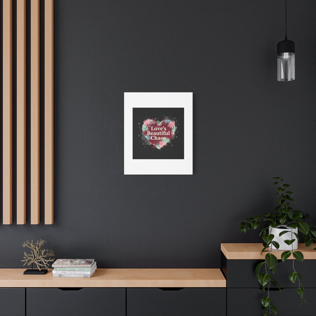 Love's Beautiful Chaos Canvas Print | Soft Grunge Hearts, Distressed Heart Art