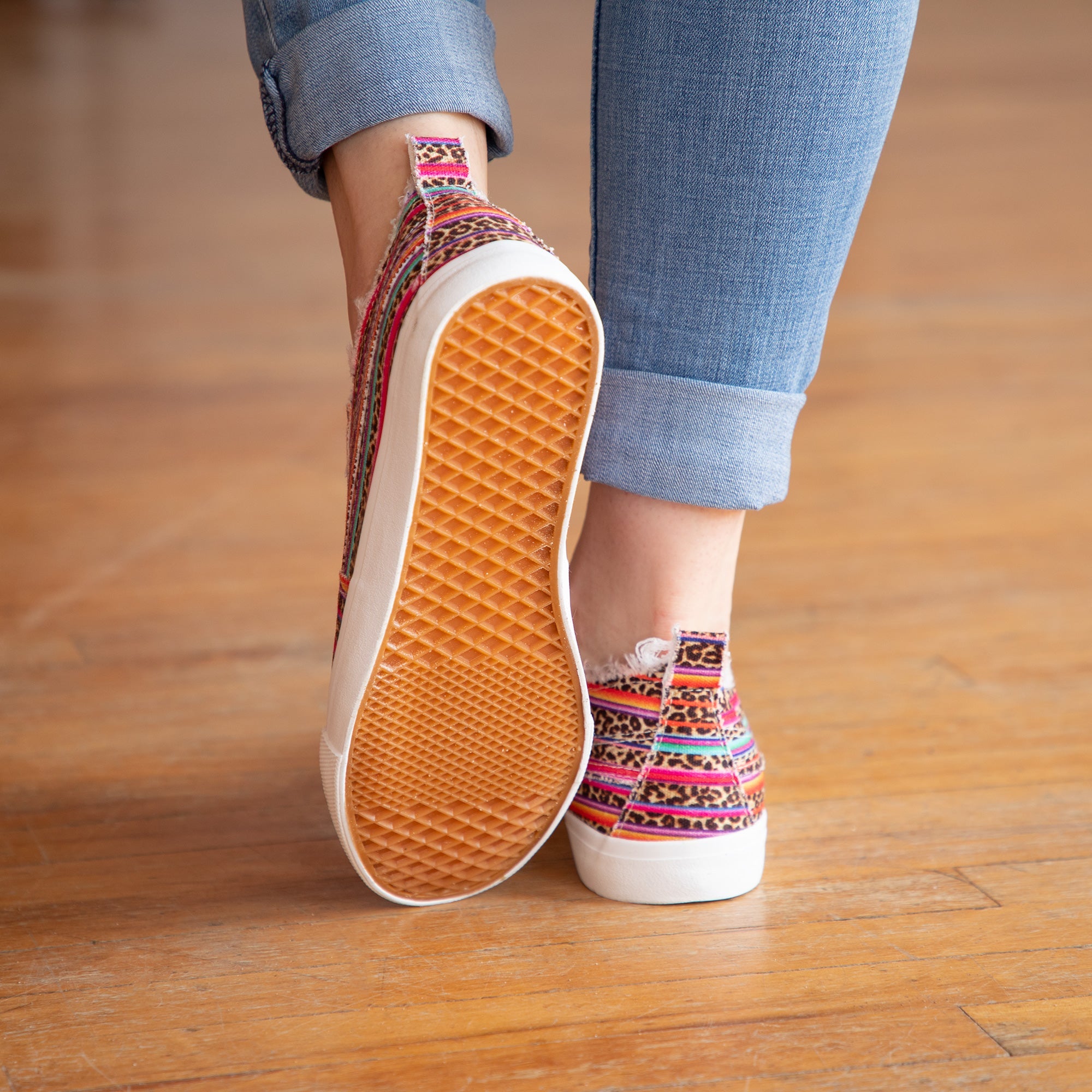 Girlie Girl Canvas Slip-On Sneakers by GreaterGood - Distressed Detail