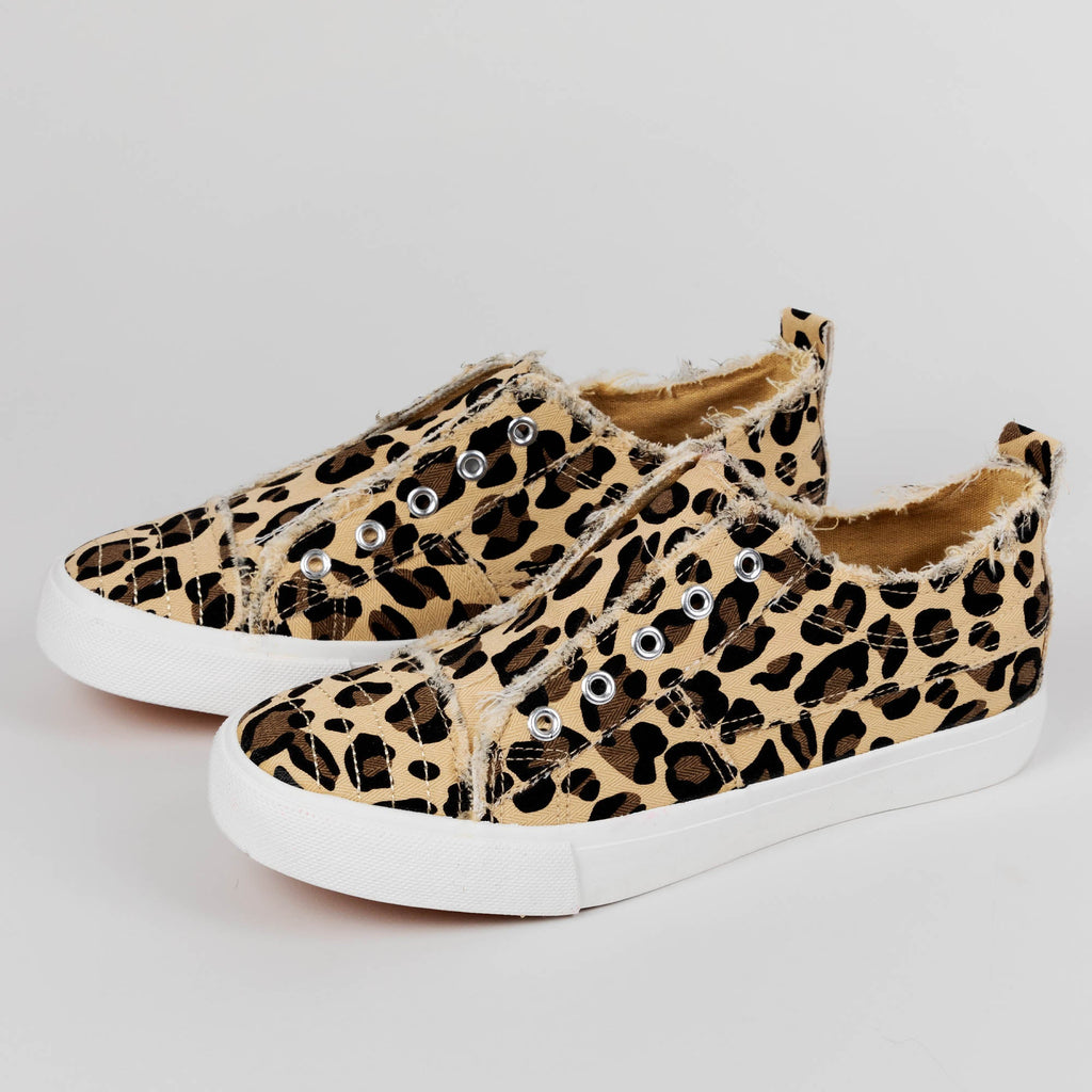 Girlie Girl Canvas Slip-On Sneakers by GreaterGood - Distressed Detail