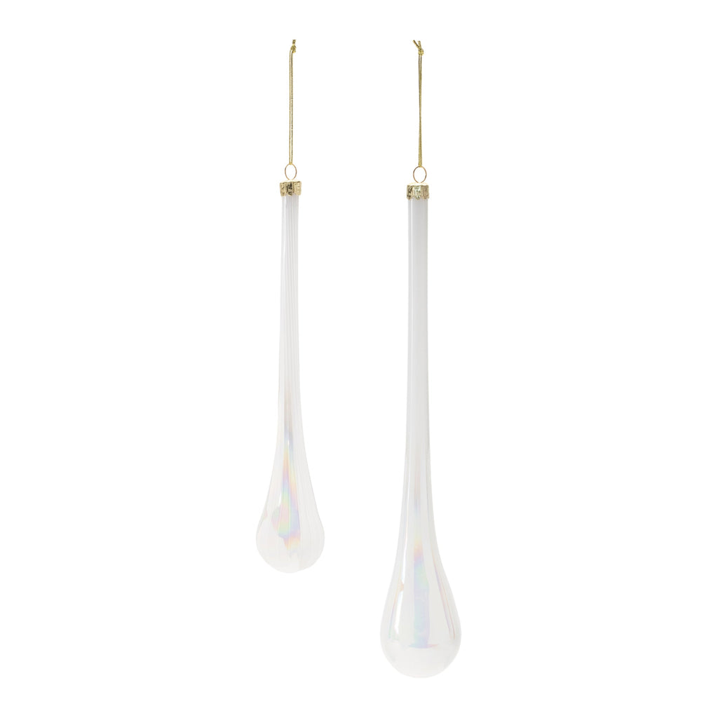 Iridescent Glass Drop Ornament (Set of 6)