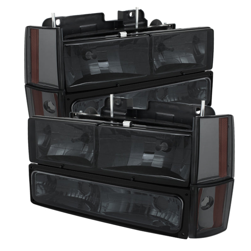 SPYDER Xtune GMC Yukon 92-93 Crystal Headlights w/ Corner & Bumper Smoke HD-JH-GMCCK88-AM-SM-SET 5073525