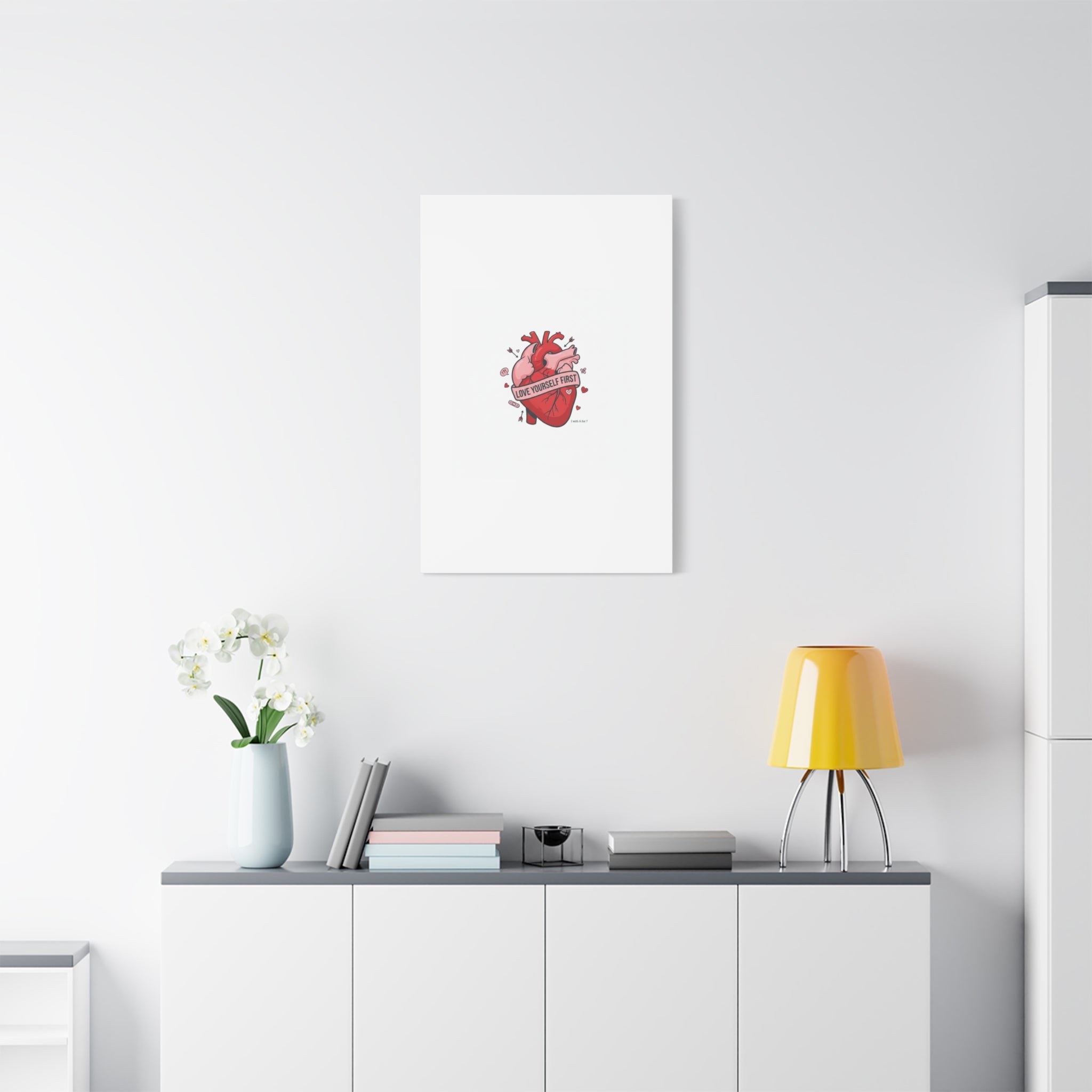 Love Yourself First Canvas, Hearts-with-a-Twist, Anti-Valentine Art