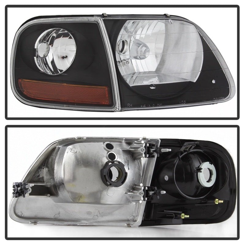 SPYDER xTune 97-03 Ford F-150 4pc OEM Style Headlights w/Corner - Black (HD-JH-FF15097-L-SET-BK) 9042638