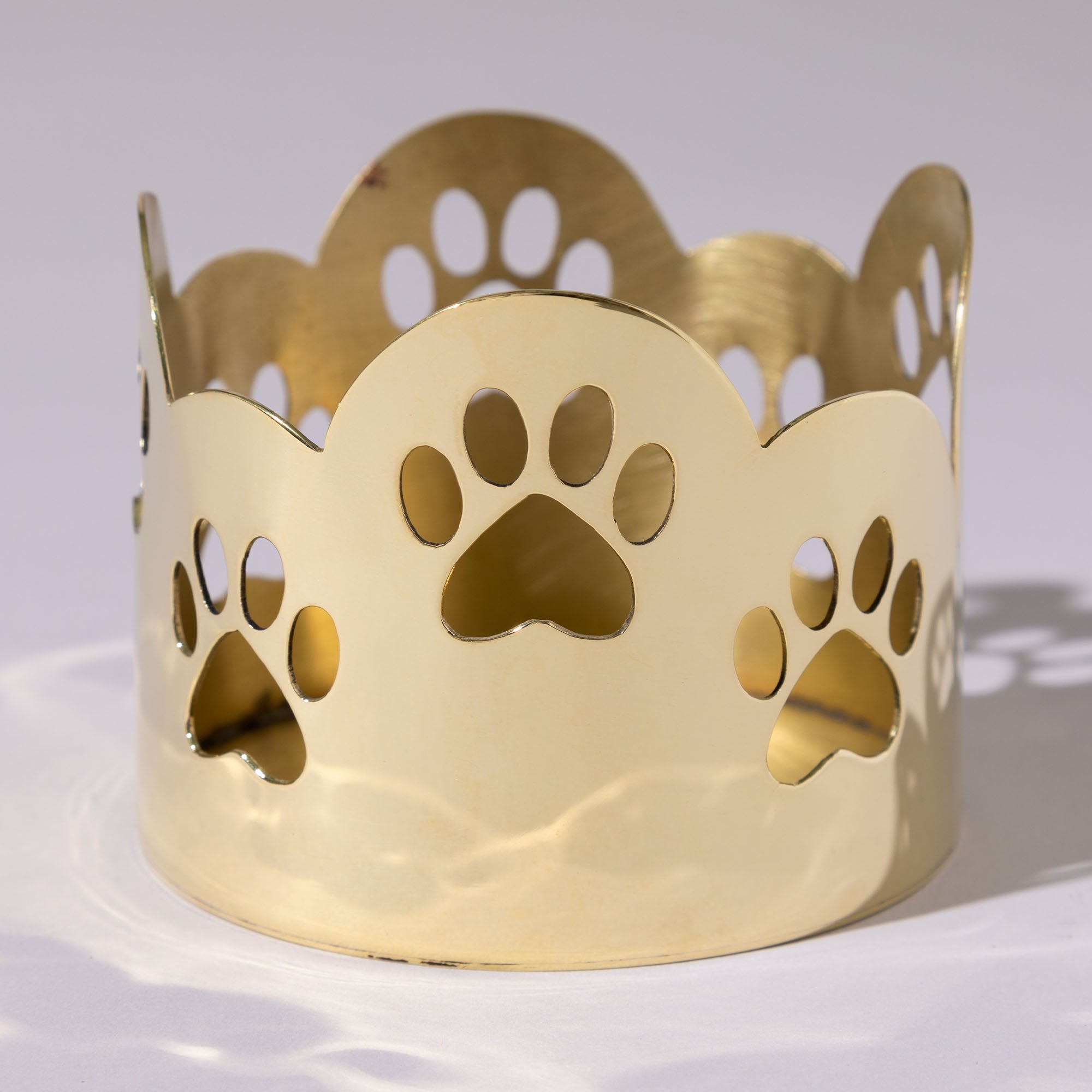 Paw Print Mixed Metal Candle Holder - Handcrafted GreaterGood Home Accent