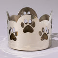 Paw Print Mixed Metal Candle Holder - Handcrafted GreaterGood Home Accent