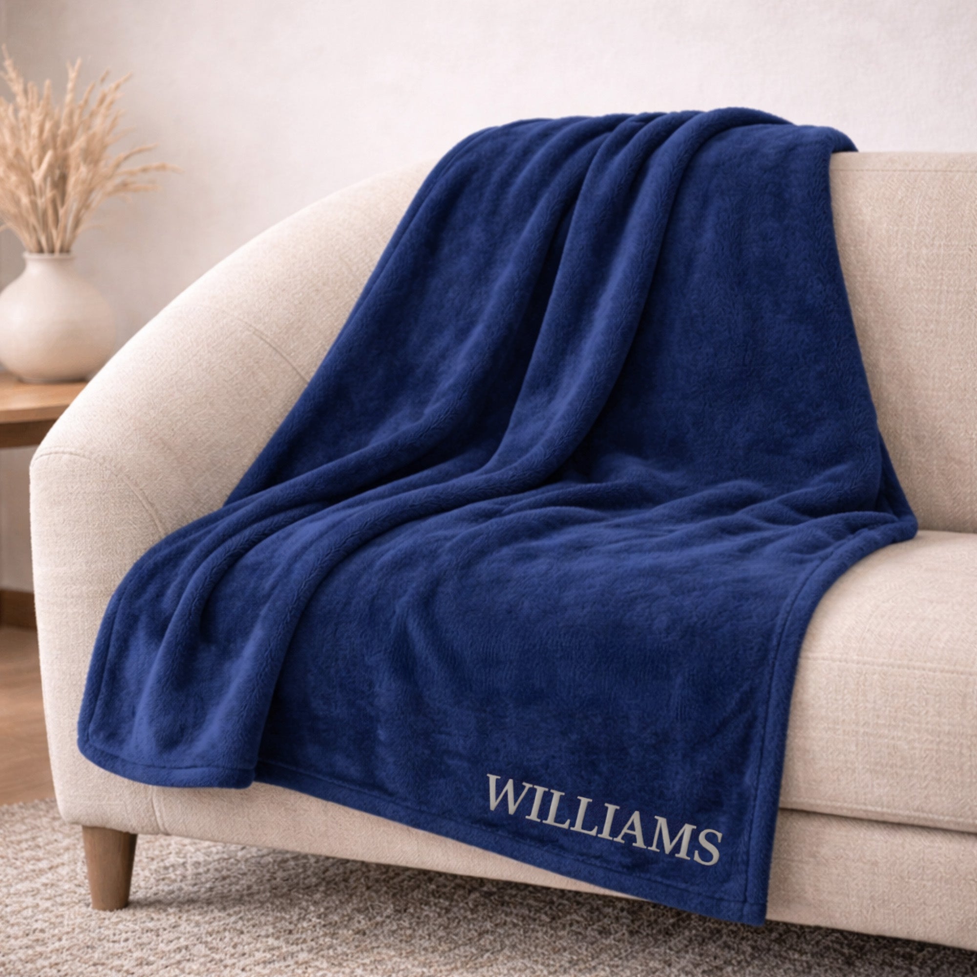 Personalized Fleece Throw Blanket – Custom Name 60x80 Cozy Gift