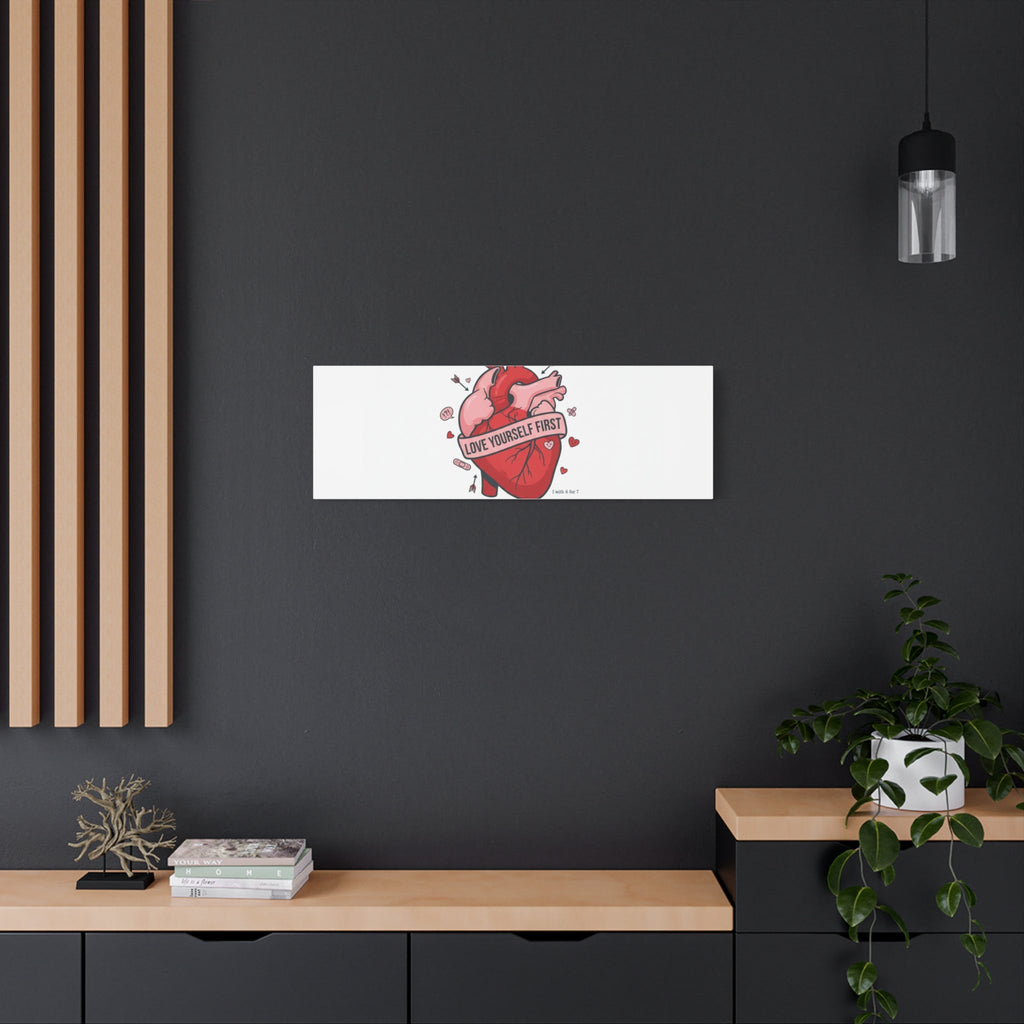 Love Yourself First Canvas, Hearts-with-a-Twist, Anti-Valentine Art