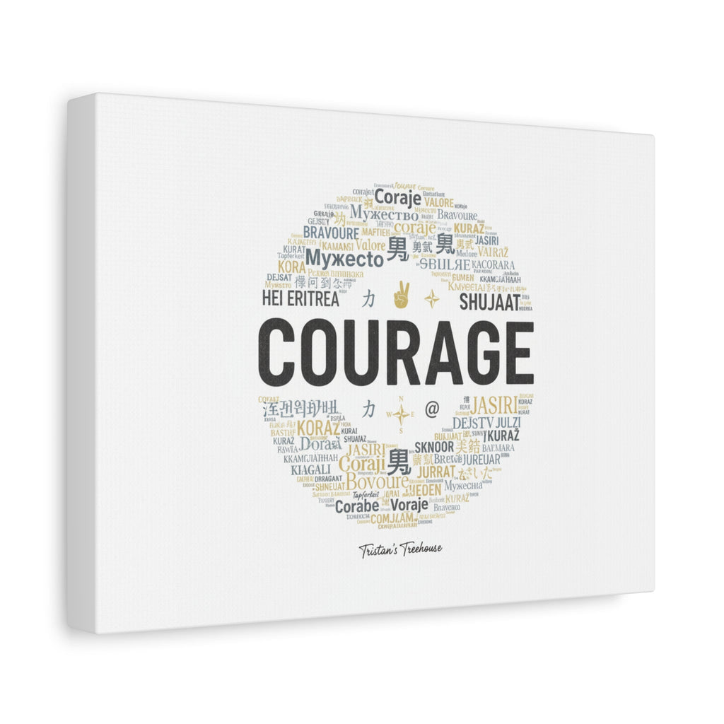 Courage Word Cloud Canvas | Fresh-Start Minimalism art print